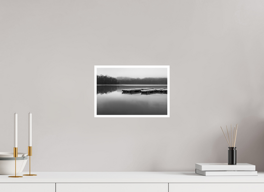 12 x 8″, PP Ilford Baryta P Border Round Lake Foggy Day-5
