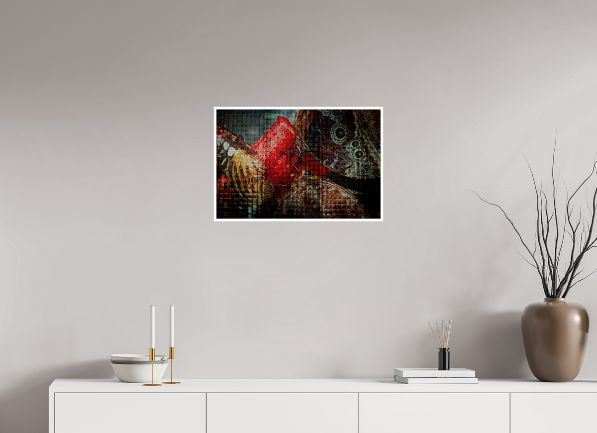 24 x 16″, Fuji Crystal Pearl w Broader Butterfly's be hide the Glass