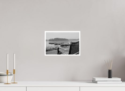 12 x 8″, PP Ilford Baryta P Border Round Lake Foggy Day-3