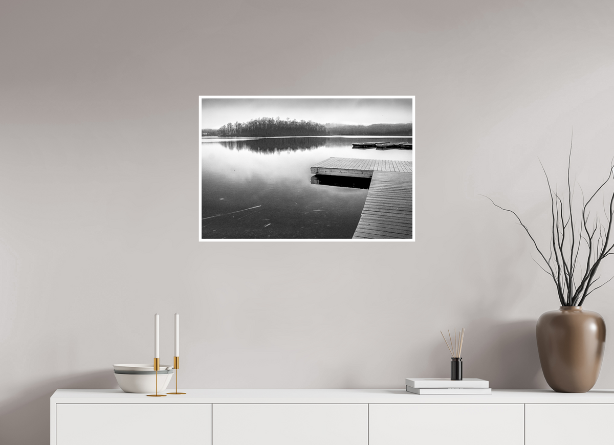 30 x 20″, PP Ilford Baryta P Border Round Lake Foggy Day-4