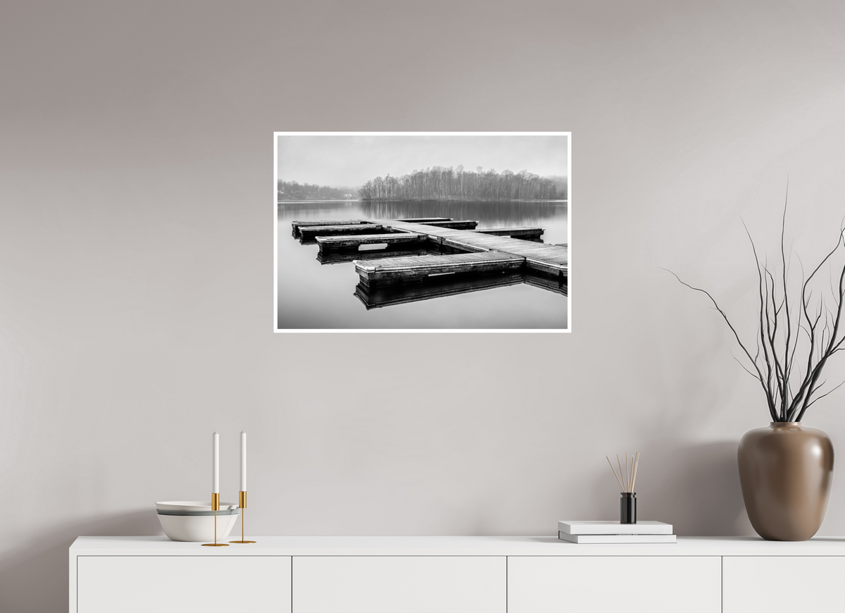 30 x 20″, PP on Ilford B and W Border Round Lake Foggy Day-2