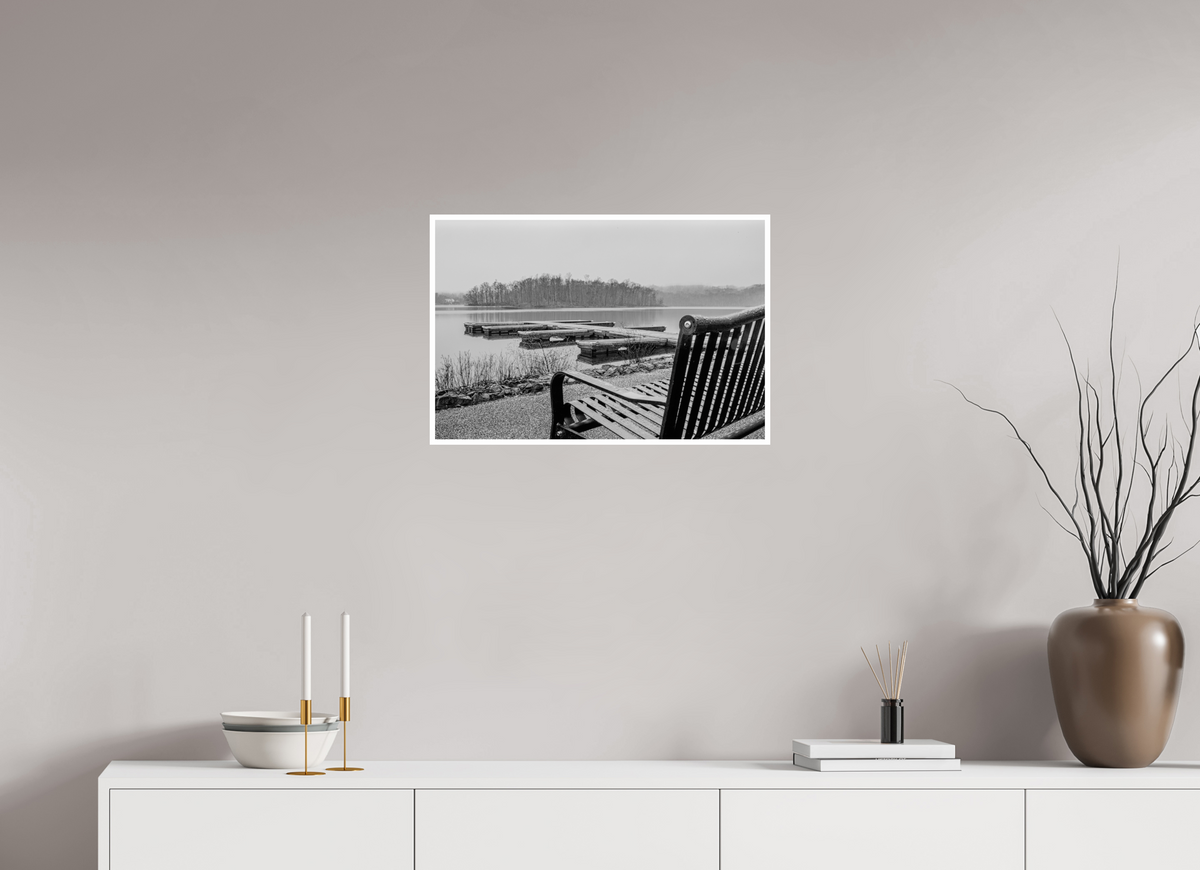 24 x 16″, PP Ilford BW Border Round Lake Foggy Day-3