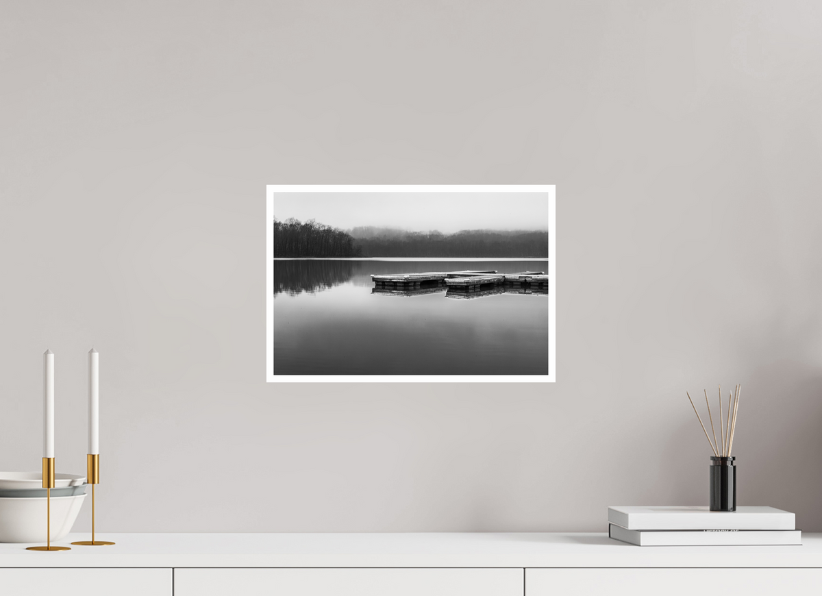 15 x 10″, PP Ilford BW Border Round Lake Foggy Day-5