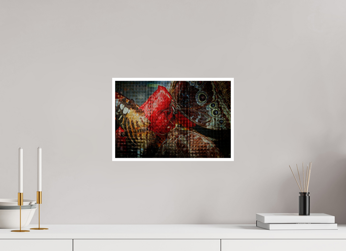 15 x 10″, Fuji Crystal Pearl w Broader Butterfly's be hide the Glass