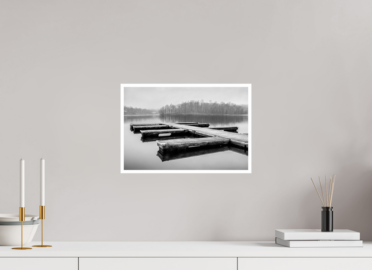 15 x 10″, PP on Ilford B and W Border Round Lake Foggy Day-2