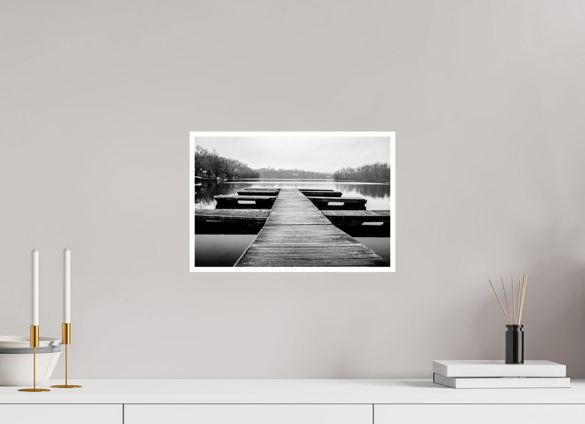 15 x 10″, PP Ilford Baryta P Border Round Lake Foggy Day-1