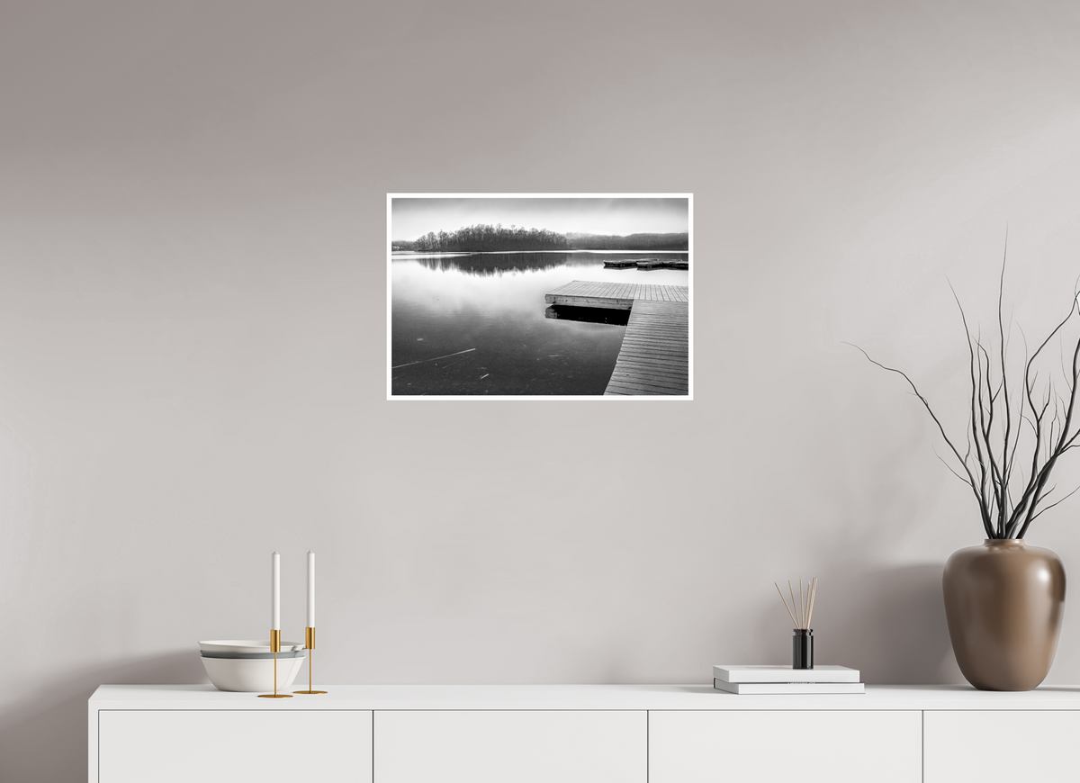 24 x 16″, PP Ilford Baryta P Border Round Lake Foggy Day-4
