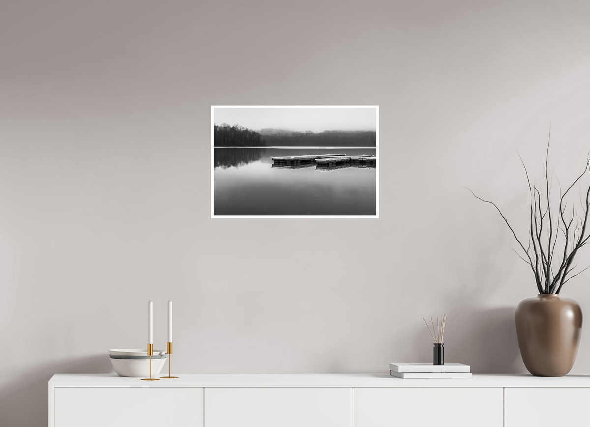 24 x 16″, PP Ilford Baryta P Border Round Lake Foggy Day-5