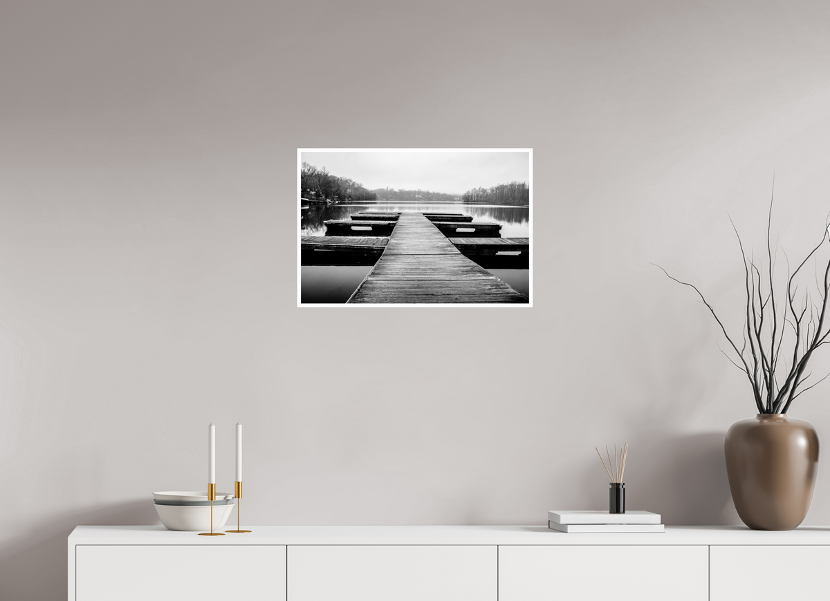 24 x 16″, PP Ilford Baryta P Border Round Lake Foggy Day-1