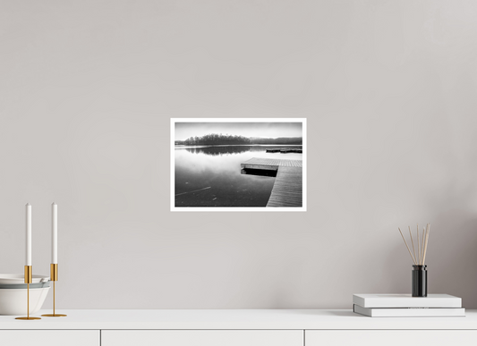 12 x 8″, PP Ilford Baryta P Border Round Lake Foggy Day-4
