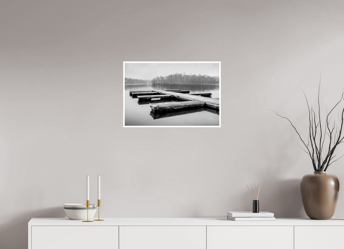 24 x 16″, PP on Ilford B and W Border Round Lake Foggy Day-2