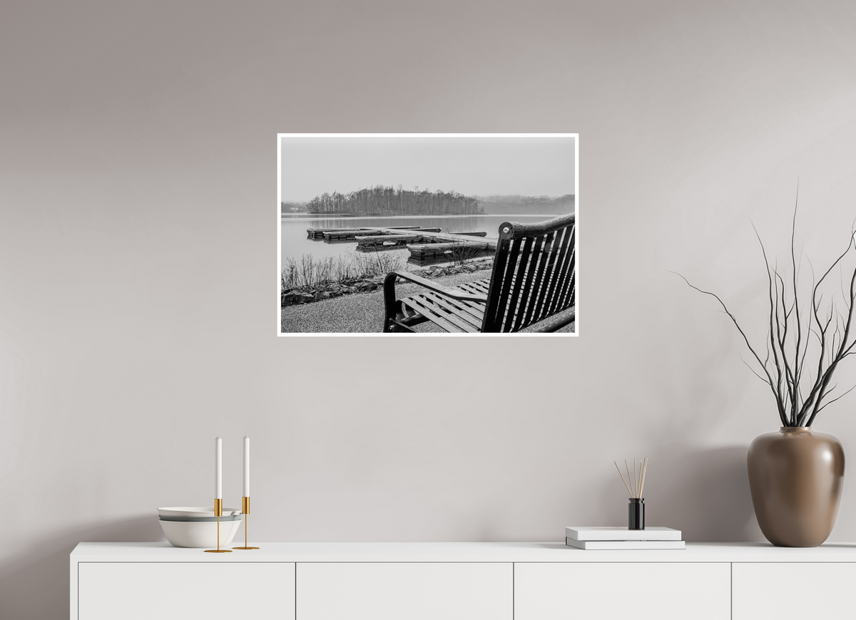 30 x 20″, PP Ilford BW Border Round Lake Foggy Day-3