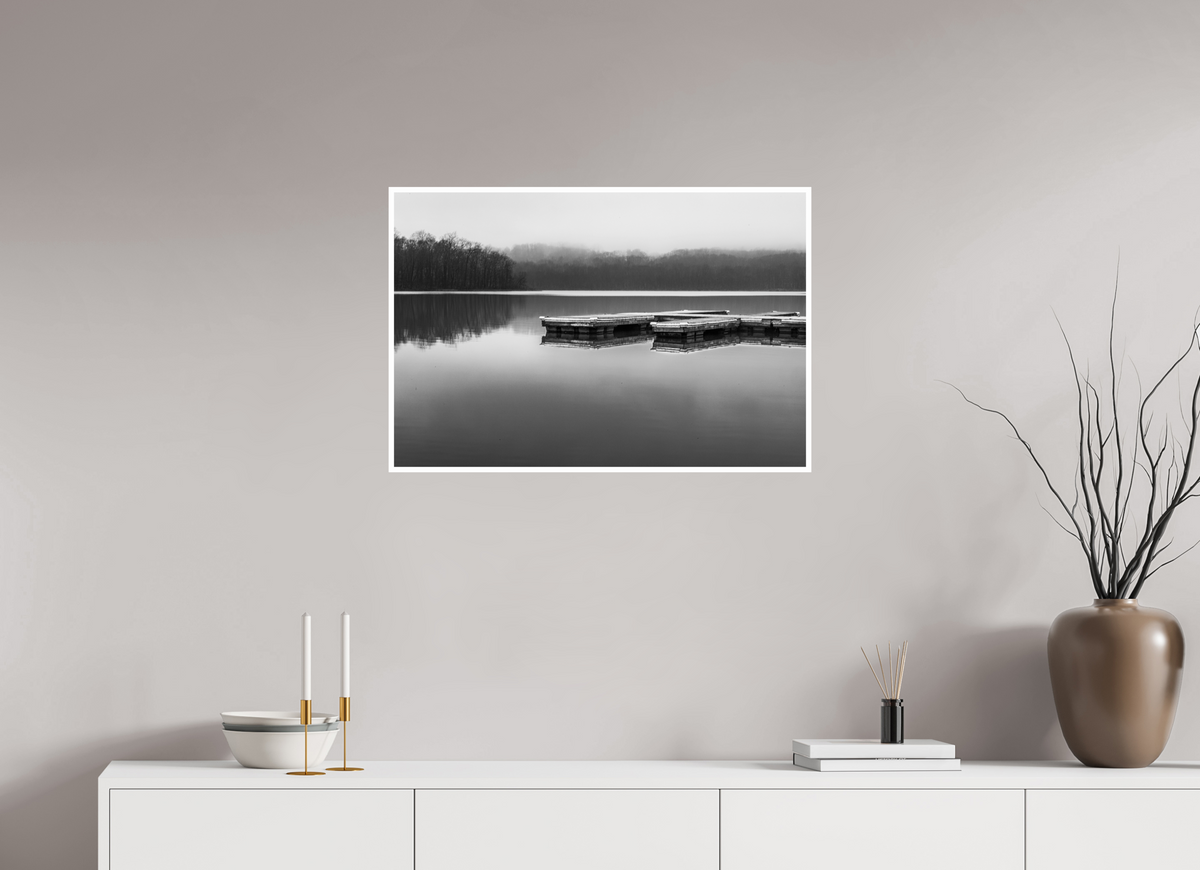 30 x 20″, PP Ilford Baryta P Border Round Lake Foggy Day-5