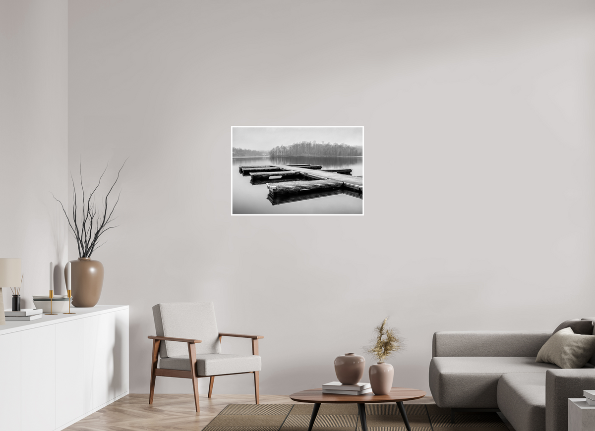 36 x 24″, PP on Ilford B and W Border Round Lake Foggy Day-2
