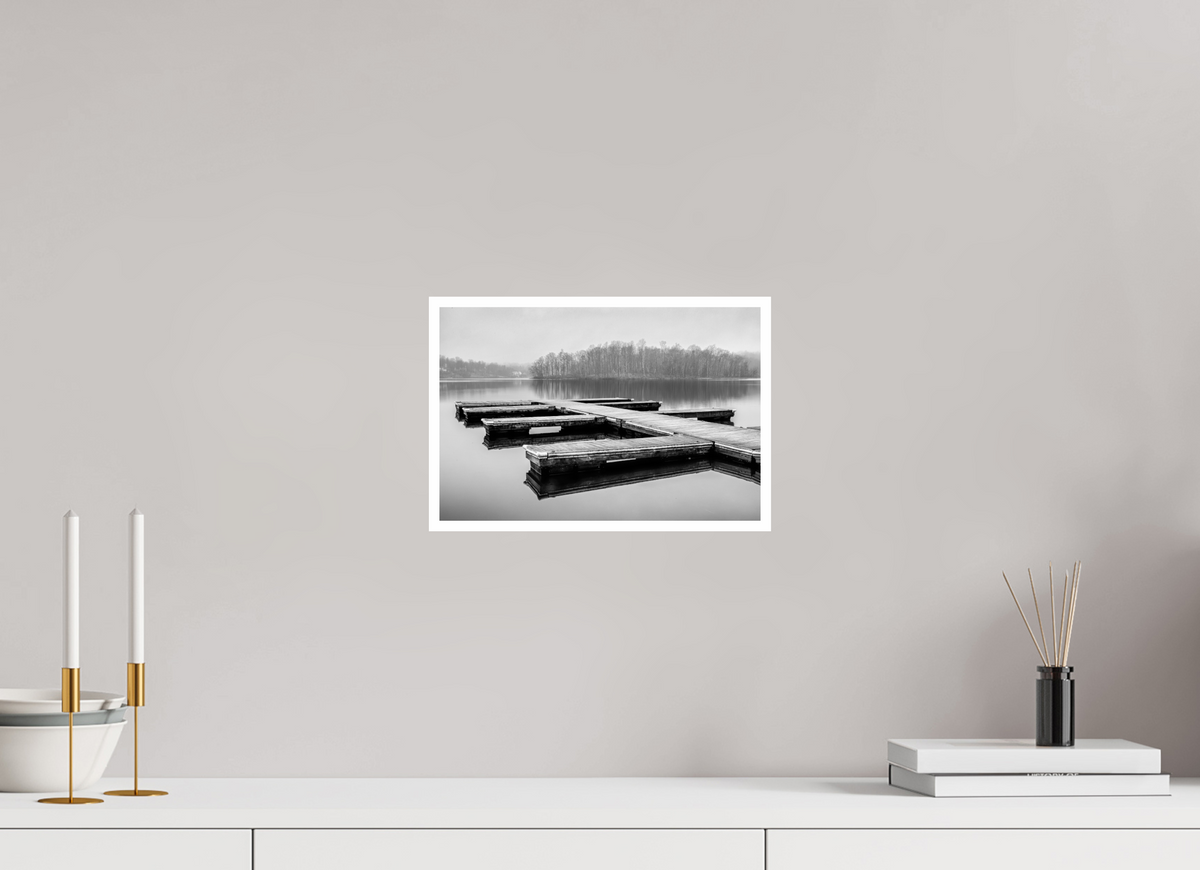 12 x 8″, PP Ilford Baryta P Border Round Lake Foggy Day-2
