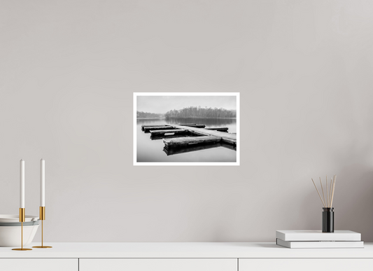 12 x 8″, PP Ilford Baryta P Border Round Lake Foggy Day-2